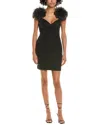 ml Monique Lhuillier Peyton Dot Print Minidress In Black