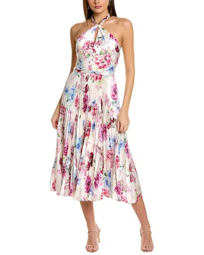 ml Monique Lhuillier Satin Midi Dress In Multi