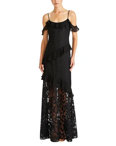 ml Monique Lhuillier Sienna Tulle Maxi Dress In Black