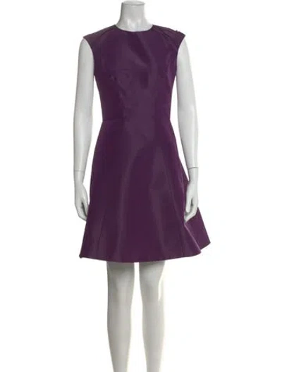 Pre-owned ml Monique Lhuillier Silk Knee-length Dress In Purple