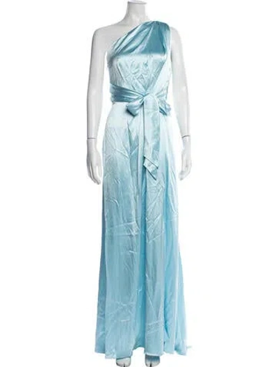 Pre-owned ml Monique Lhuillier Silk Long Dress In Blue