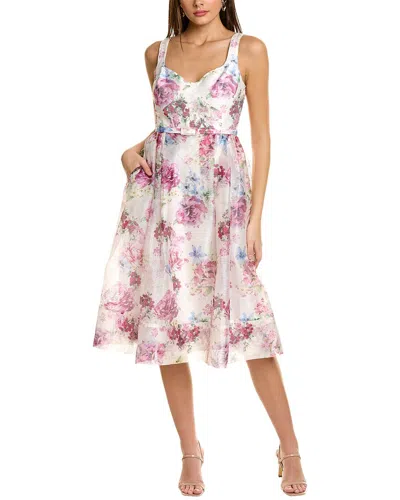 ml Monique Lhuillier Sleeveless Midi Dress In Pink