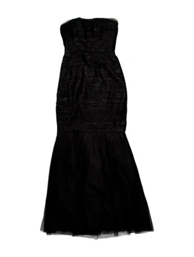 Pre-owned ml Monique Lhuillier Strapless Long Dress In Black