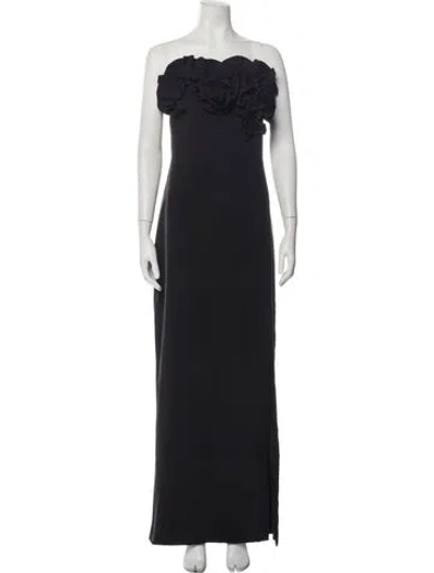 Pre-owned ml Monique Lhuillier Strapless Long Dress W/ Tags In Black