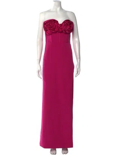 Pre-owned ml Monique Lhuillier Strapless Long Dress W/ Tags In Pink