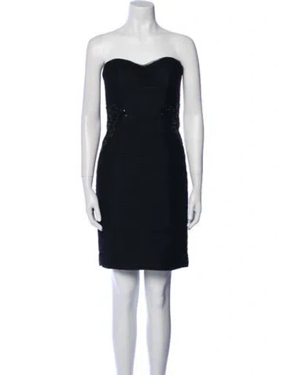 Pre-owned ml Monique Lhuillier Strapless Mini Dress In Black