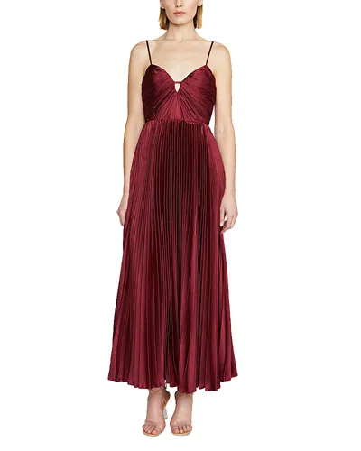 ml Monique Lhuillier Suzette Sleeveless Dress In Bordeaux