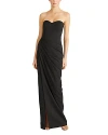 ml Monique Lhuillier Talia Pleated Gown In Black