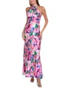 ml Monique Lhuillier Violette Satin Long Dress In Multi
