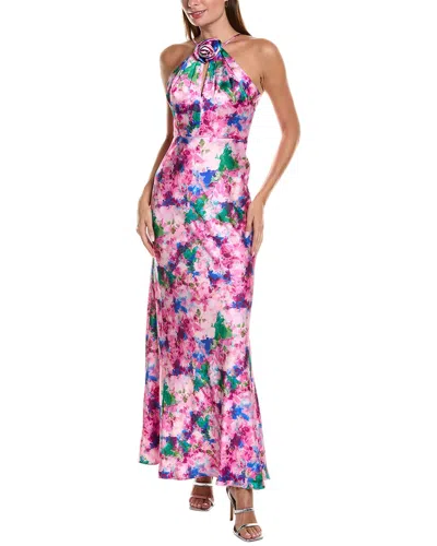 ml Monique Lhuillier Violette Satin Gown In Pink