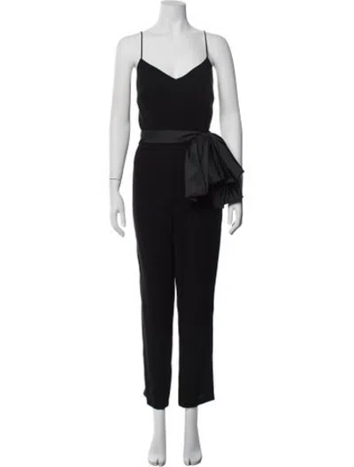 Pre-owned ml Monique Lhuillier V-neck Jumpsuit In Black