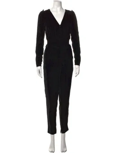 Pre-owned ml Monique Lhuillier V-neck Jumpsuit In Blue