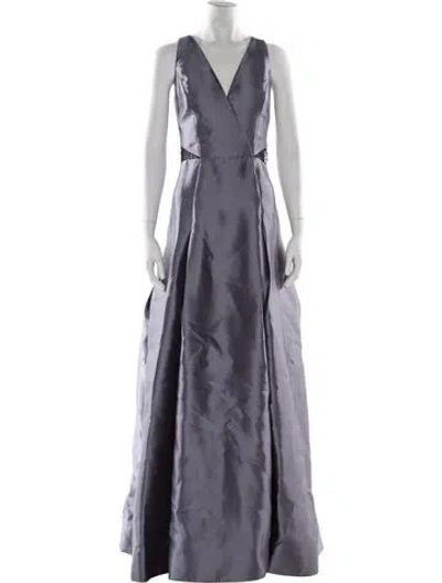 Pre-owned ml Monique Lhuillier V-neck Long Dress In Purple