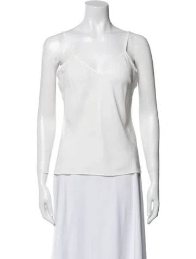 Pre-owned ml Monique Lhuillier V-neck Sleeveless Top In Neutral