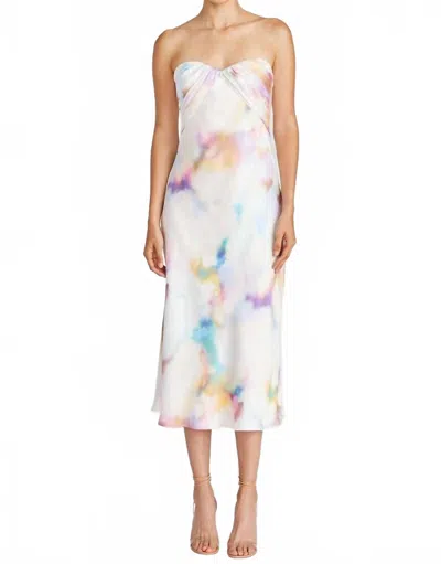 ml Monique Lhuillier Women's Annika Satin Midi Dress In Golden Sky In Multi