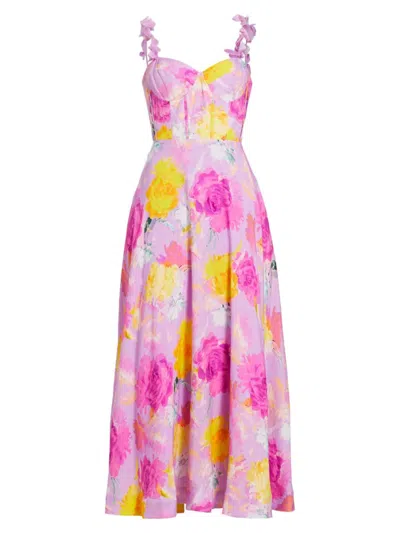 ml Monique Lhuillier Women's Carmen Floral Bustier Maxi-dress In Blooming Peonies