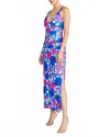 ml Monique Lhuillier Women's Claudia Jersey Long Dress In Hydrangea Gardens In Multi