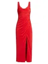 ml Monique Lhuillier Women's Mae Sleeveless Long Dress In Scarlett In Red