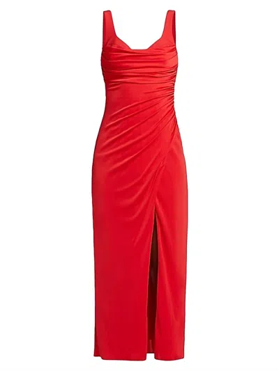 ml Monique Lhuillier Women's Mae Sleeveless Long Dress In Scarlett In Red