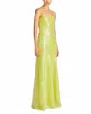 ml Monique Lhuillier Women's Neomi Sequin Long Dress In Wild Lime In Green