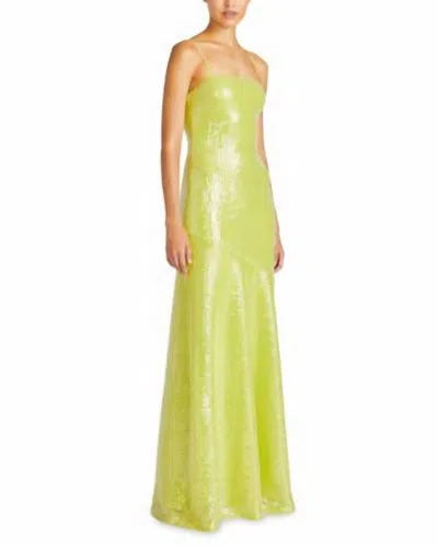 ml Monique Lhuillier Women's Neomi Sequin Long Dress In Wild Lime In Yellow
