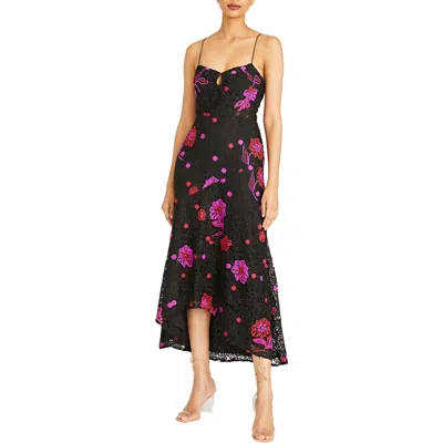 ml Monique Lhuillier Womens Floral Print Lace Midi Dress