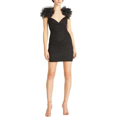 ml Monique Lhuillier Womens Polka Dot Tulle Mini Dress