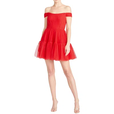 ml Monique Lhuillier Womens Polka Dot Tulle Mini Dress
