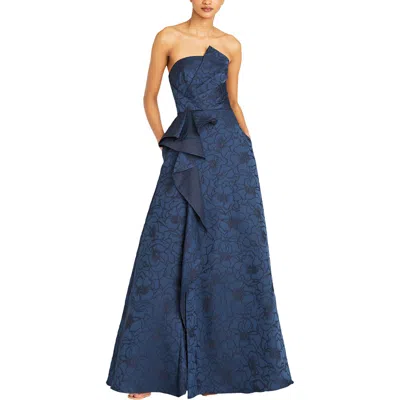 ml Monique Lhuillier Womens Ruffled Full Length Evening Dress