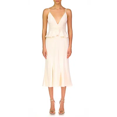 ml Monique Lhuillier Womens Ruffled Polyester Midi Dress