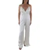 ml Monique Lhuillier Womens Slit Satin Jumpsuit