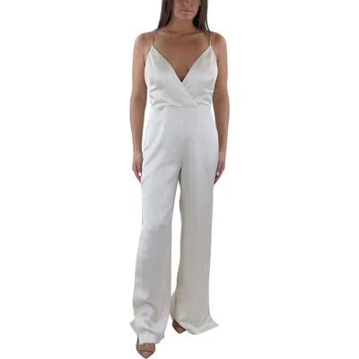 ml Monique Lhuillier Womens Slit Satin Jumpsuit