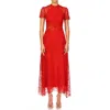 ml Monique Lhuillier Womens Solid Lace Midi Dress