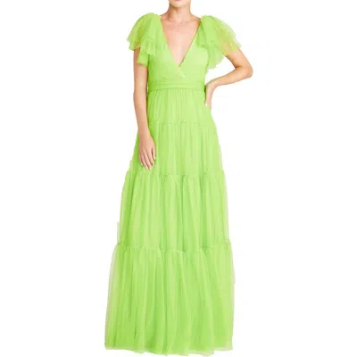 ml Monique Lhuillier Womens Tiered Tulle Evening Dress