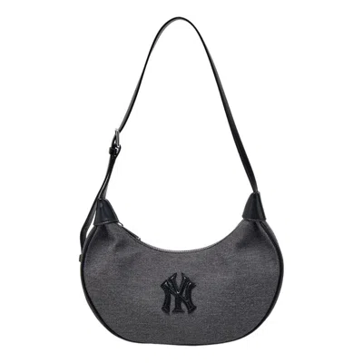 Mlb Canvas Shoulder Bag New York Yankees 'grey' In Black