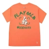Mlb Los Angeles Dodgers Alphabet Logo Short Sleeve Unisex Red In Orange