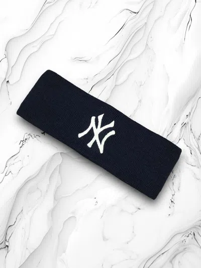 Pre-owned Mlb X New York Yankees Vintage 90's Mlb New York Yankees Embroidered Logo Headband In Navy