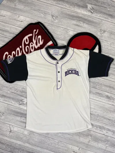 Pre-owned Mlb X Vintage Colorado Rockies Mlb Jersey Shirt In White