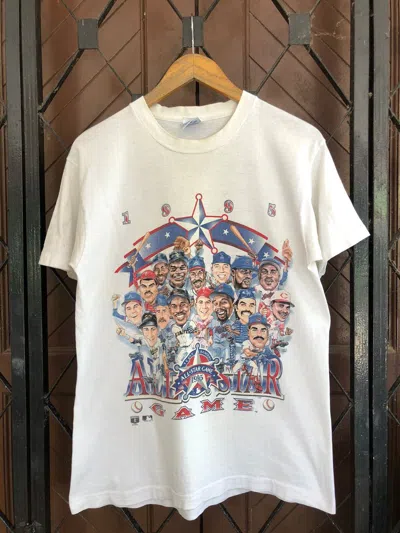 Pre-owned Mlb X Vintage Mlb 1995 All-star Game Texas Rangers Salem Tshirt In White