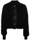 Mlga Chunky-knit Bomber Jacket In Black