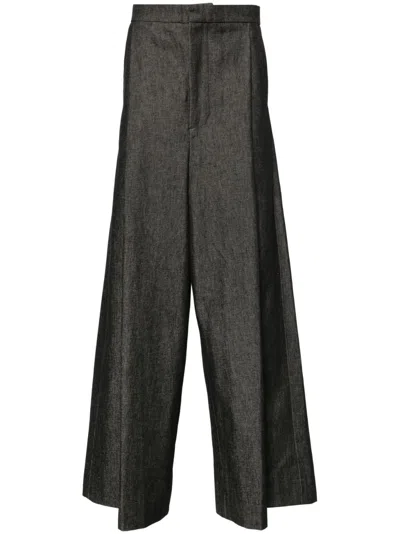 Mlga Wide-leg Tailored Trousers In Schwarz