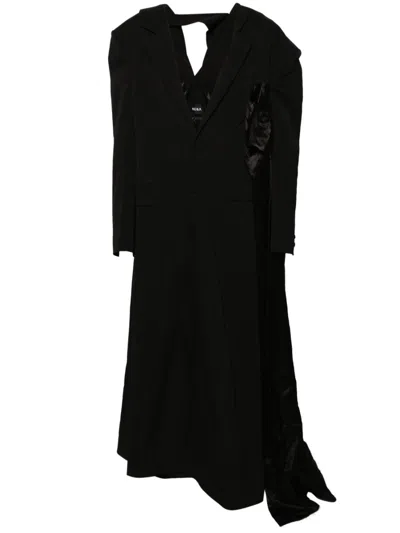 Mlga Floor-length Single-breasted Coat In Black