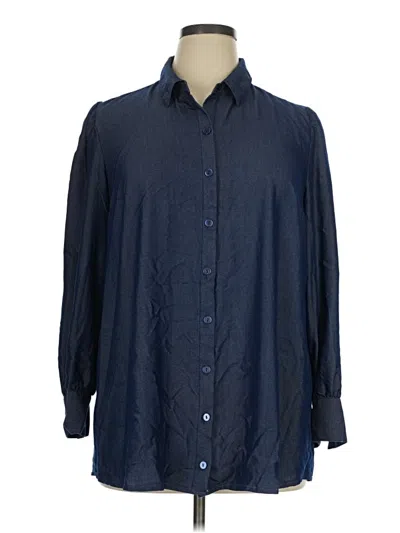 Pre-owned Mlle Gabrielle Long Sleeve Button Down Shirt In Blue