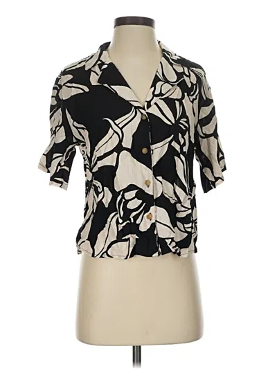 Pre-owned Mlle Gabrielle Short Sleeve Blouse In Black
