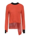 Mln By Malloni Woman Sweater Rust Size M Polyamide, Viscose, Mohair Wool, Polyester, Wool In Red