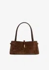 Mlouye Isla Suede Wide Shoulder Bag In Brown