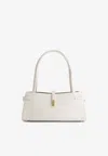 Mlouye Isla Suede Wide Shoulder Bag In White