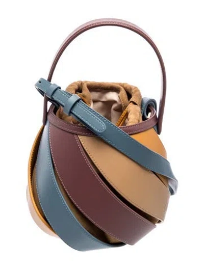 Pre-owned Mlouye Leather Bucket Bag In Multicolor
