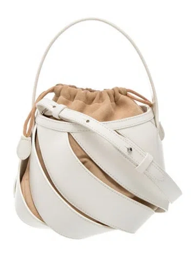 Pre-owned Mlouye Leather Crossbody Bag In White