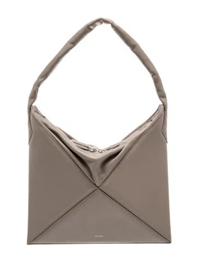 Pre-owned Mlouye Leather Shoulder Bag In Grey